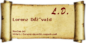 Lorenz Dévald névjegykártya